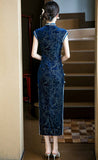 Katarina Blue High-Stretch Cheongsam Dress