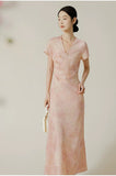 Vivian Ombre Pink Viscose Cheongsam Dress