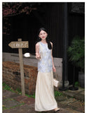 Federica Light Blue Tencel Cheongsam Dress