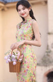Topaz Lace Sleeveless Cheongsam Dress