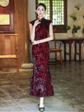 Liora Floating Flower Moon Rose Cheongsam Dress