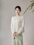 Symphony Cream Jacquard Cheongsam Top