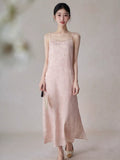 Eloise Blush Pink Jacquard Slip Dress