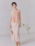 Guinevere Light Pink Embroidered Cheongsam Top