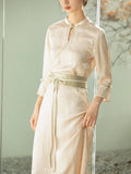Cyclamen Acetate Apricot Cheongsam Dress