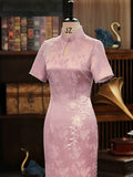 Winifred Pink Polyester Cheongsam Dress