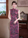 Zinnia Fuchsia Lace Cheongsam Dress
