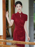 Splendor Red Breathable Cheongsam Dress