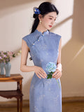 Georgina Sky Blue Lace Cheongsam Dress
