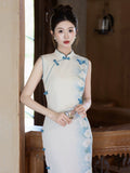 Romana Bamboo Pattern Sleeveless Cheongsam Dress