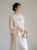 Yarrow Silk Embroidered Cheongsam Top