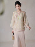 Nova Light Pink Modern Cheongsam Top