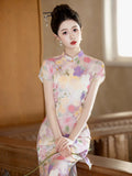 Arcturus Crabapple Blue Short Cheongsam