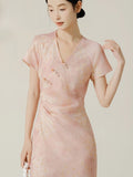 Vivian Ombre Pink Viscose Cheongsam Dress