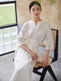 Sura Cheongsam Dress White Polyester