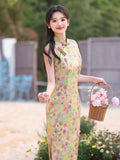 Topaz Lace Sleeveless Cheongsam Dress