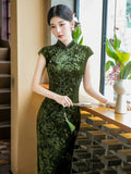 Virtue Diamond Velvet Cheongsam Dress