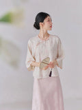Romina Light Pink Relaxed Fit Cheongsam Top