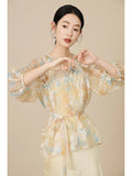 Raffaella 2-Piece Yellow Silk Cheongsam Set