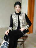 Natasha Black Gold Jacquard Cheongsam Vest