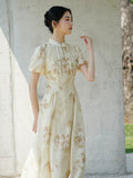 Villa Print Cheongsam Dress