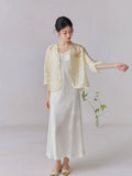 Kendra V-Neck Yellow Relaxed Cheongsam Top