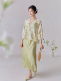 Moderato Green Cheongsam Top