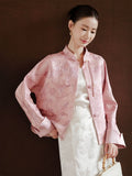 Vega Jacquard Purple Cheongsam Top