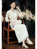 Adagio 2-Piece Apricot Jacquard Cheongsam Set