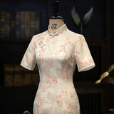 Purity Light Pink Silk Cheongsam Dress