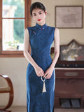 Bliss Klein Blue Slim-Fit Cheongsam