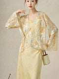 Tamara 2-Piece Tie-Dye Outerwear Set Cheongsam