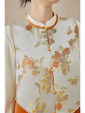 Pinnacle Orange Vest Modern Cheongsam