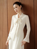 Ingrid Lace Knit Beige Cheongsam Dress