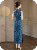 Adriana Mist Blue Slim-Fit Cheongsam Dress
