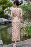 Gianna Red Twill Plaid Cheongsam