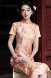 Onyx Orange Lightweight Cheongsam Dress