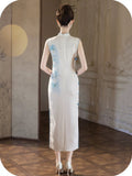 Romana Bamboo Pattern Sleeveless Cheongsam Dress