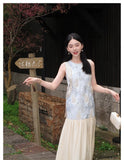 Federica Light Blue Tencel Cheongsam Dress