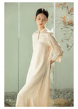 Cyclamen Acetate Apricot Cheongsam Dress