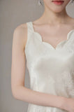 Cashmere 2-Piece Beige Embroidered Vest Cheongsam