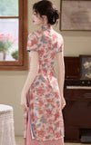 Snowdrop Pink Modern Cheongsam Dress