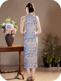 Isadora Blue Modern Cheongsam Dress