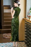 Virtue Diamond Velvet Cheongsam Dress
