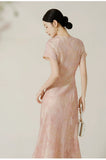 Vivian Ombre Pink Viscose Cheongsam Dress