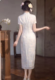 Summit Monet Flower Jacquard Cheongsam