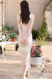 Gina Pink Lace Jacquard Cheongsam