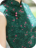 Dazzle Moss Flower Shadow Cheongsam Dress