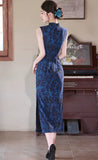 Kaida Navy Lace Cheongsam Dress