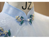 Prelude Silk Lake Blue Cheongsam